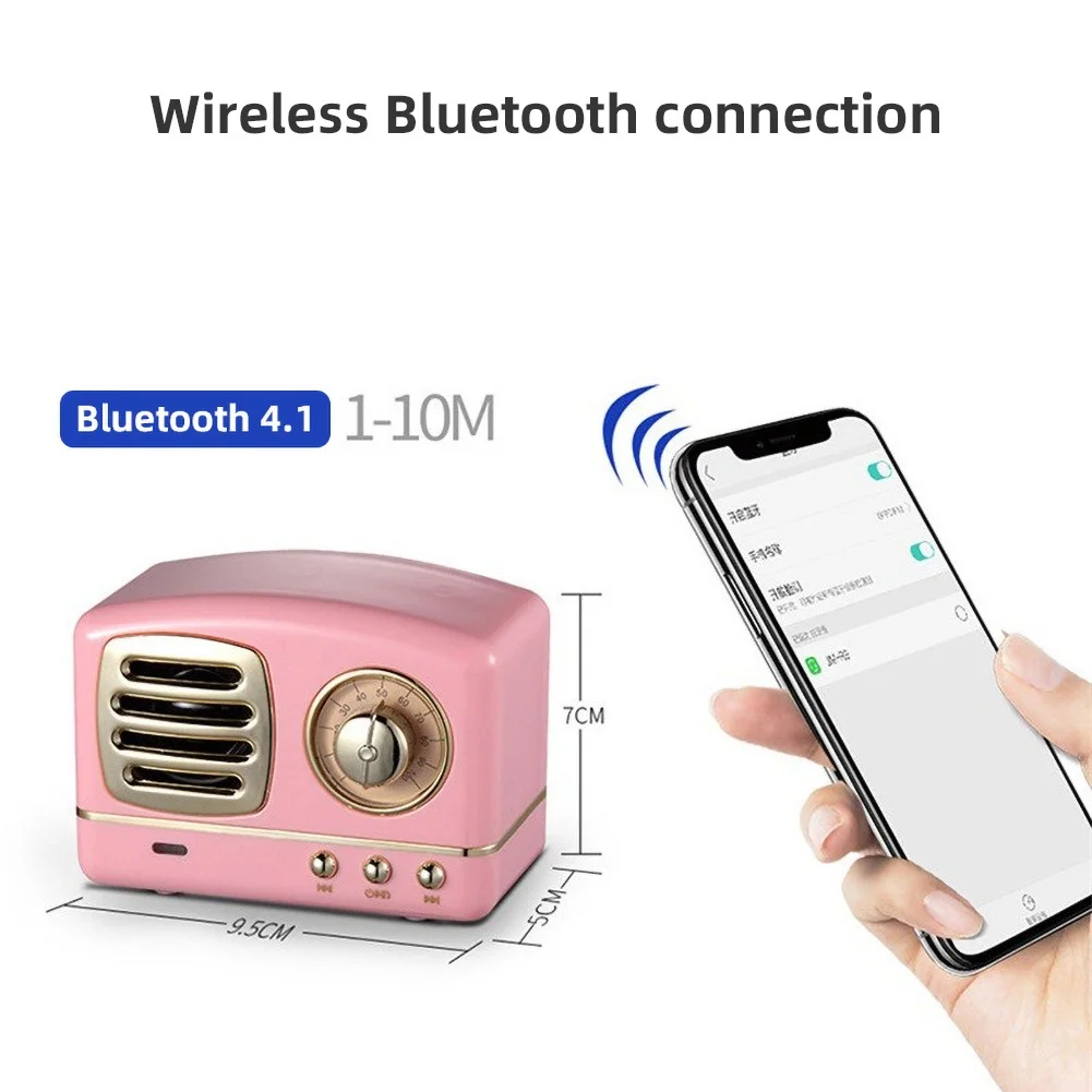 Ретро Bluetooth динамик мини беспроводной Ностальгический тяжелый бас 3D стерео