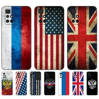 black tpu case for xiaomi redmi 9t case redmi note 9t note 10 5g 4g pro 10s case usa american british uk russia flag