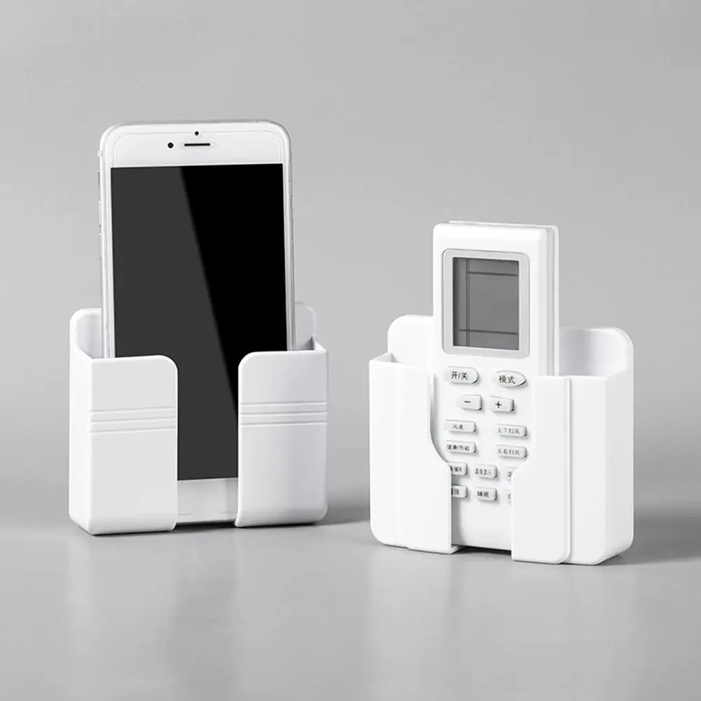 

Wall Mounted Remote Control Storage Box Organizer Case Mobile Phone Plug Holder Wall Mounted Household Storage Rack
