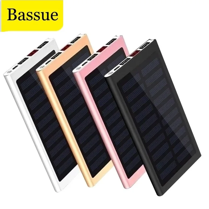 

Внешний аккумулятор на солнечной батарее 30000 мАч, 2 USB-порта, светодиодный портативный внешний аккумулятор, зарядное устройство на солнечной...