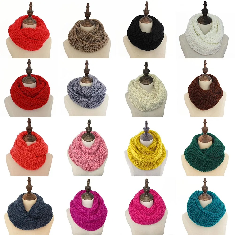 Мужской и женский зимний теплый длинный шарф для шеи однотонный модный