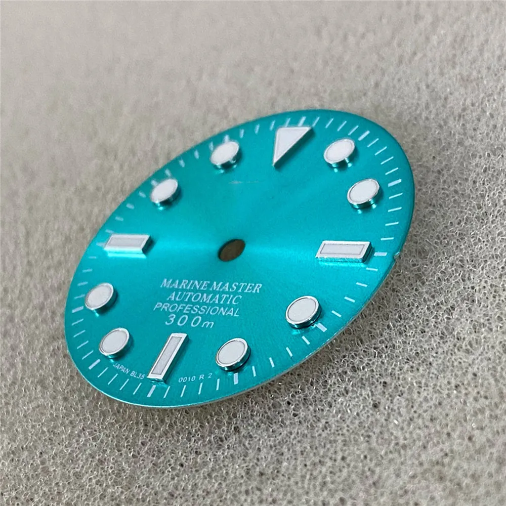 

Watch Dial 29mm Solar Pattern Without Calendar Green Luminous Watch Dial for NH35A / NH36 Movement