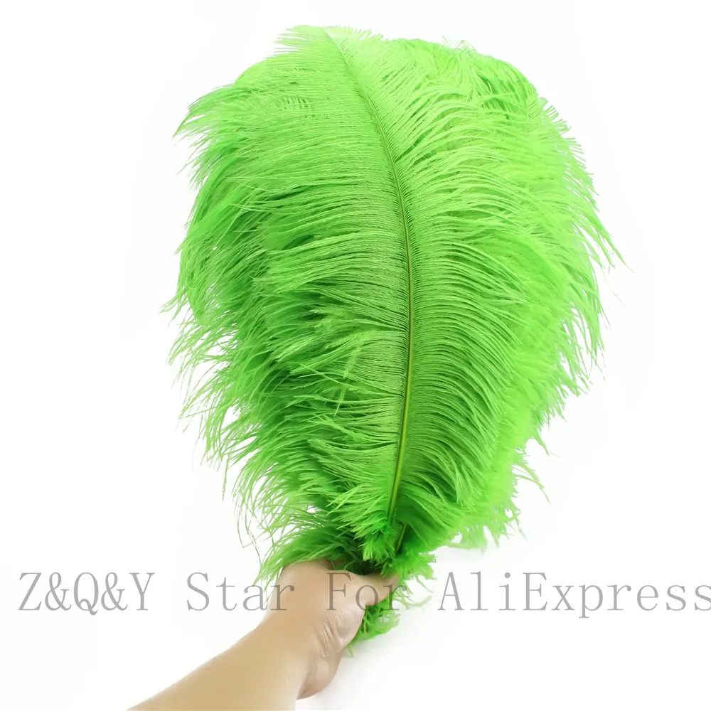 

Natural beautiful 35-40CM (14-16 inches) ostrich hair 10-100 fruit dyed green DIY craft jewelry clothing decoration feathers