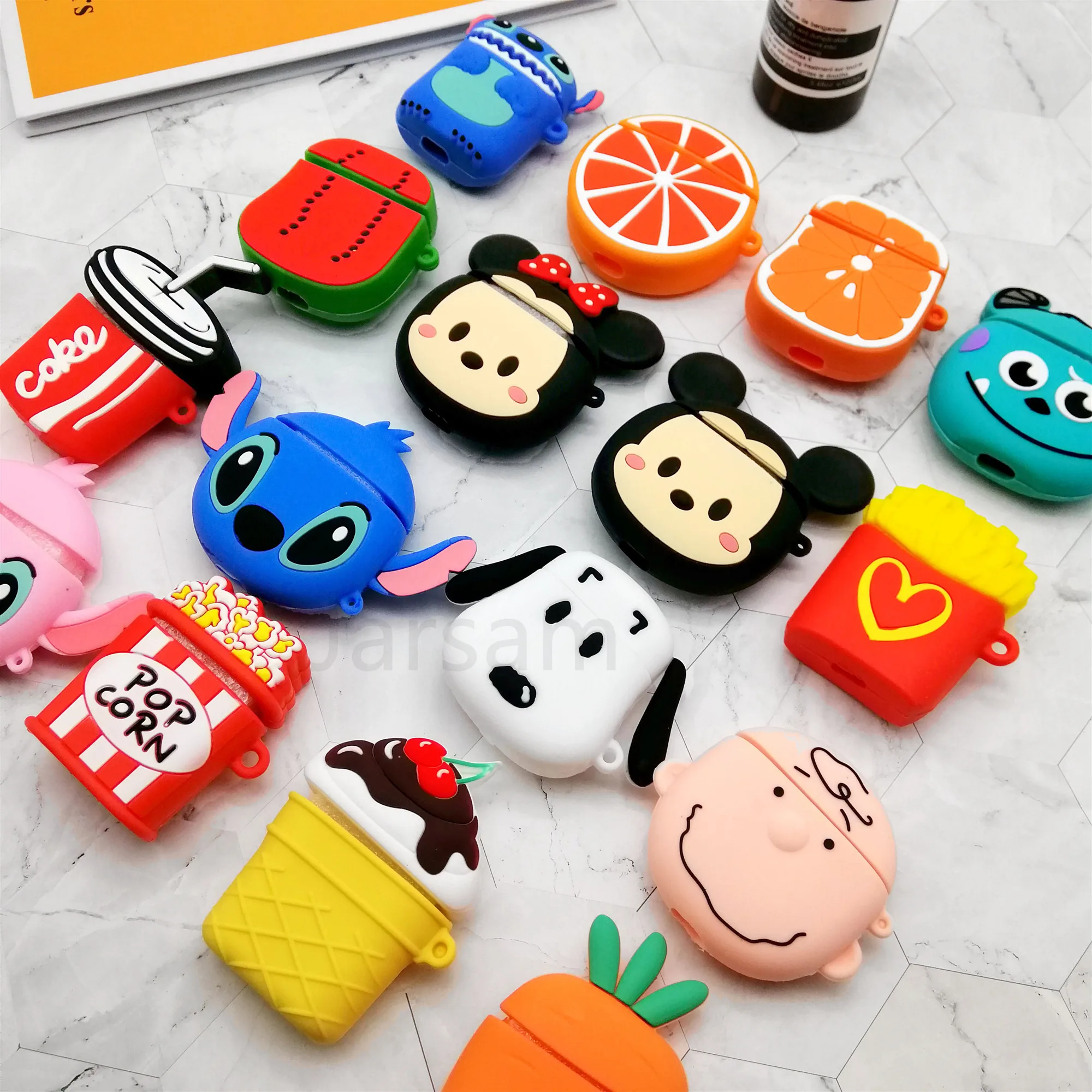 Чехол для Airpods, силиконовый чехол с рисунком для Apple Air pods, милый чехол для наушников, 3D чехол для наушников, аксессуары для наушников