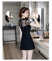 2022 chinese style qipao work clothes beauty salon beautician graceful women health club hotel qipao retro lace party dress