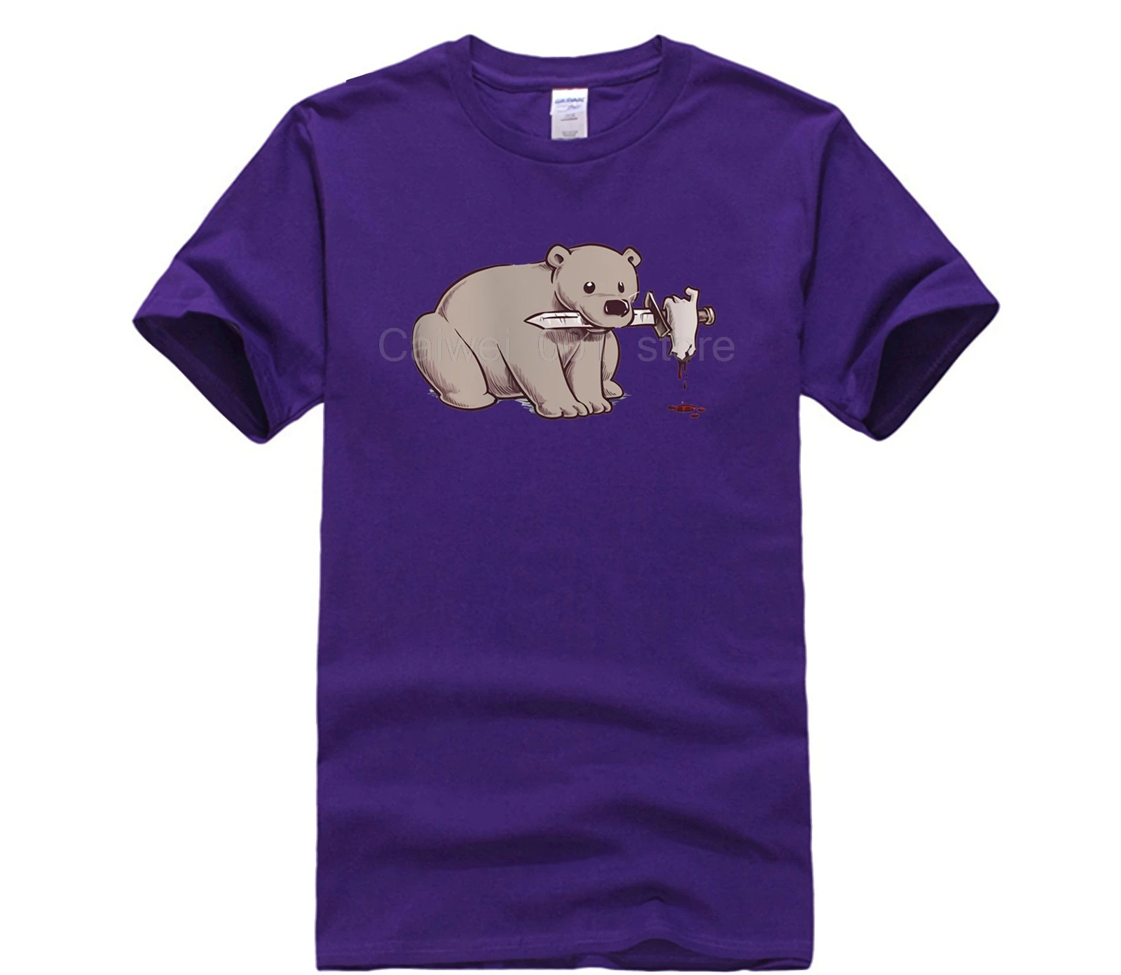 

Men's T shirt Cartoon Fun Bear men Summer fashion casual white print for male comfortable Summer Street Short Sleeve T Shirt