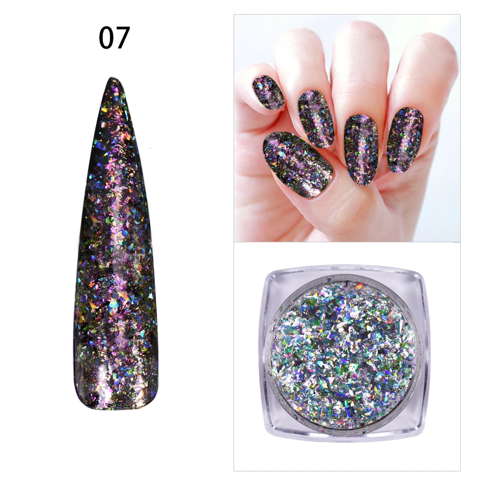 BeautyBigBang, 0,2 г, хамелеон, лак для ногтей, неровные блестки, порошок кораллового цвета, блестки, маникюрные украшения ногти, блестки