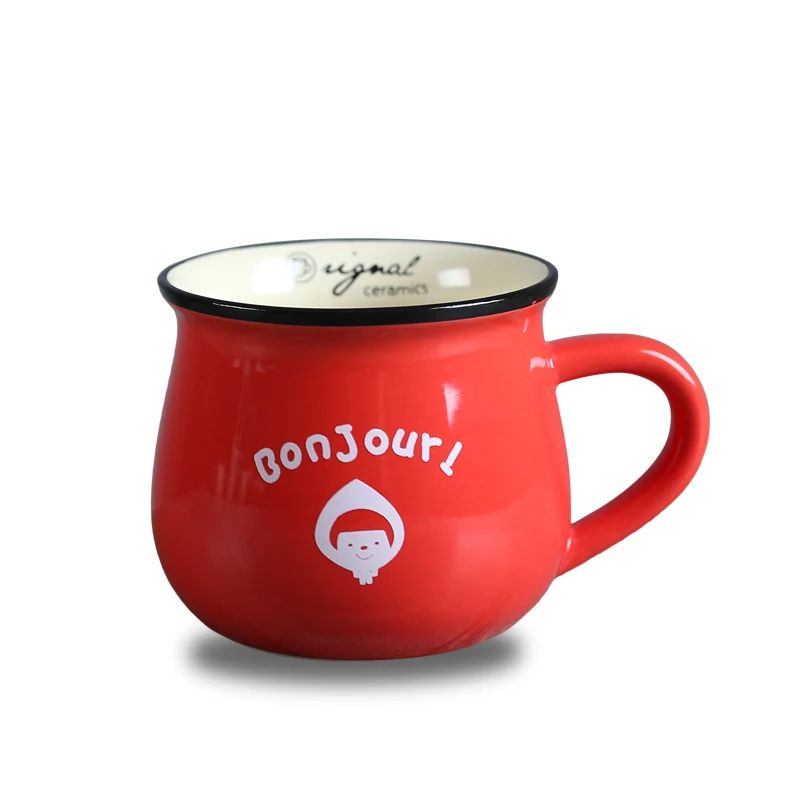

Zakka Ceramic Mugs Creative Cute Animal Pattern Funny Belly Drinkware European Style Breakfast Mug Gifts Enamel Milk Coffee Cups