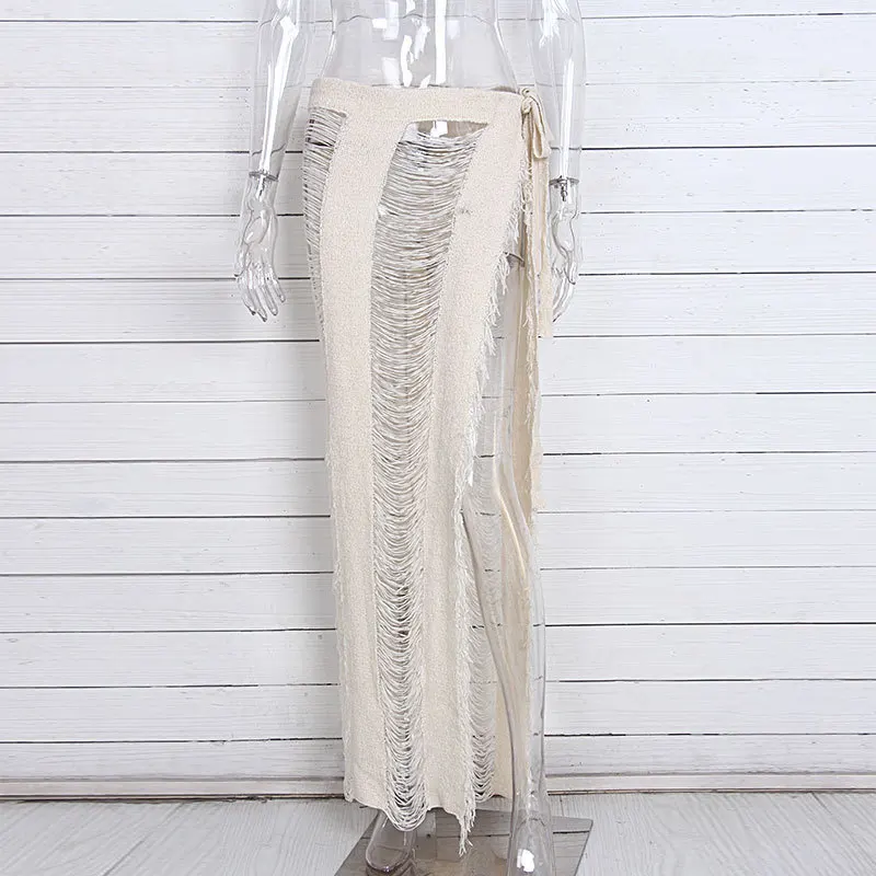 2021 сексуальное пляжное платье накидка для плавания Женская белая вязаная