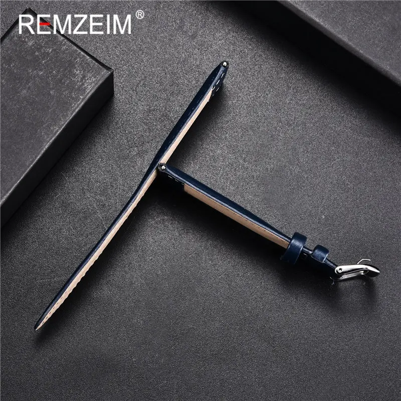 Calfskin Leather Watch Strap 14mm 16mm 18mm 20mm 22mm Watchband For Women Men Watch Accessories Solid Buckle Blue Red Green