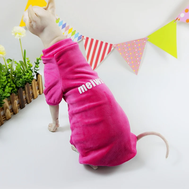 Маленькая безволосовая Одежда для кошек одежда маленьких сфинков зимняя теплая