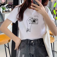 2021 summer t shirt camera printed women 90s ullzang fashion graphic cute cartoon hipster tumblr womens t shirt