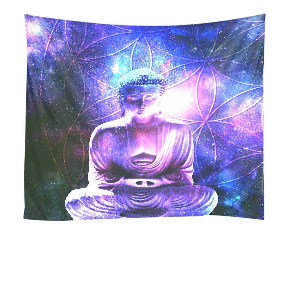Фантазия звездное небо статуя Будды фоновый гобелен цифровая печать фоновое