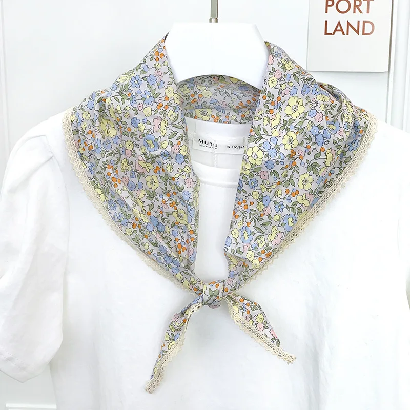 

Floral Printed Shirt Fake Collar for Women Vintage Floral Printed Half Shirt Neck Ties Ladies False Collar Accessories