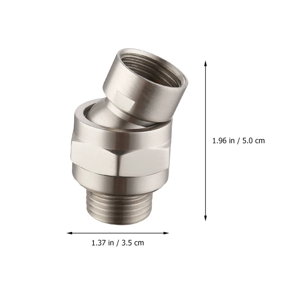 

1Pc Practical Copper Swing Head Shower Head Connector Bathroom Supply Silver