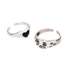 2 шт. кольца в форме сердца с лицом плача для женщин винтажные Регулируемые кольца набор ювелирных изделий J60E