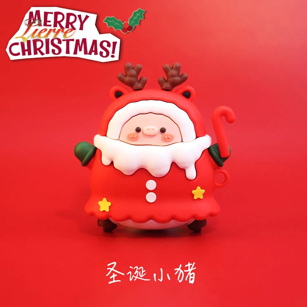 

LierreRoom Earphone Case for Airpods 1/2 Generation Christmas piggy Wireless Bluetooth Headset Protective Case for Airpods 3 Pro
