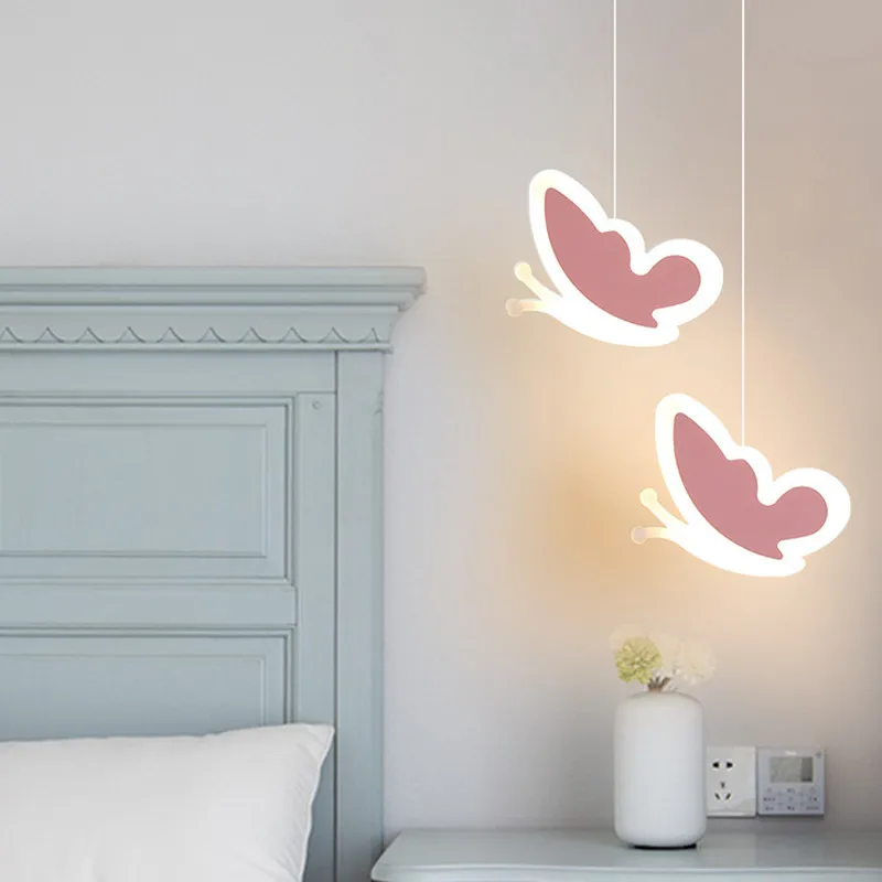 

Led Chandelier Simple Modern Creative Heart-Shaped Butterfly Flower Children's Room Bedroom Bedside Lamp Decorative Luminaires