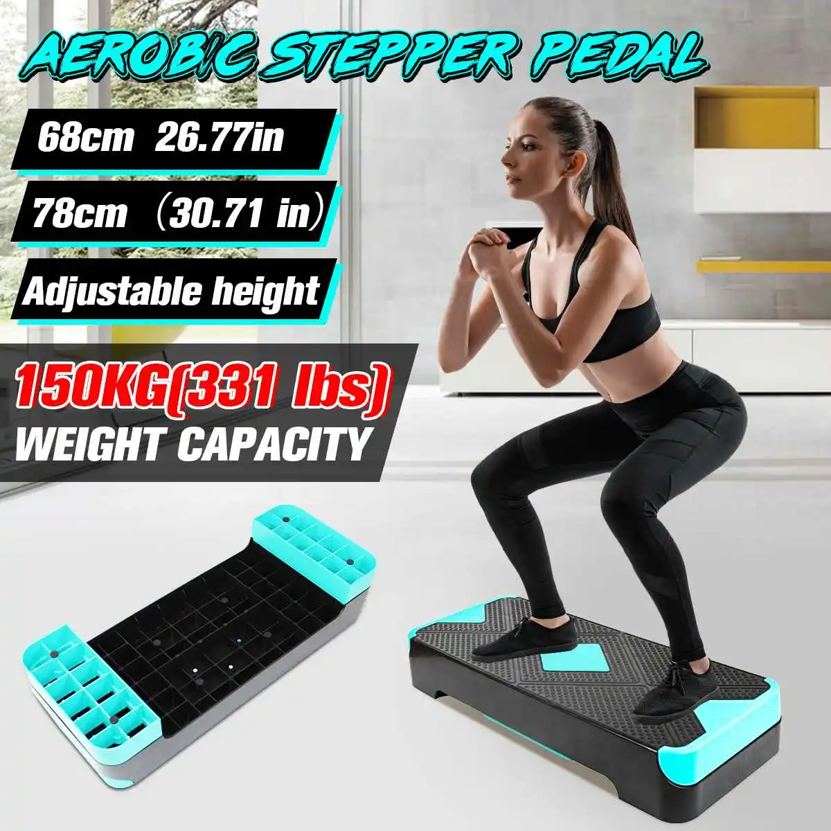 

Adjustable Fitness Aerobic Stepper Non-slip Cardio Yoga Pedal Stepper Home Gym Workout Exercise Aerobic Step Fitness Equipment