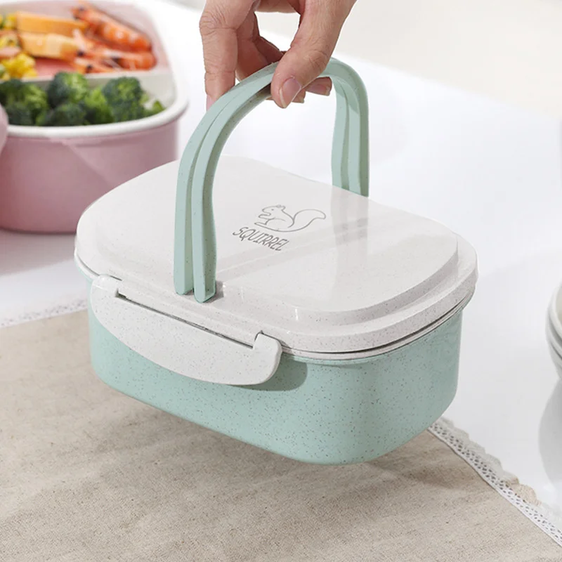 

1PC Japanese Microwave Bento Box Wheat Straw Child Lunch Box Leak-Proof Bento Lunch Box for Kids School Food Container Kitchen