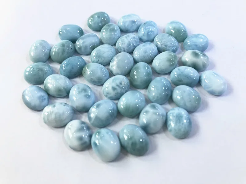 Натуральные бусины Larimar кабошон 8x10 мм овальной формы драгоценный камень 2 шт./лот