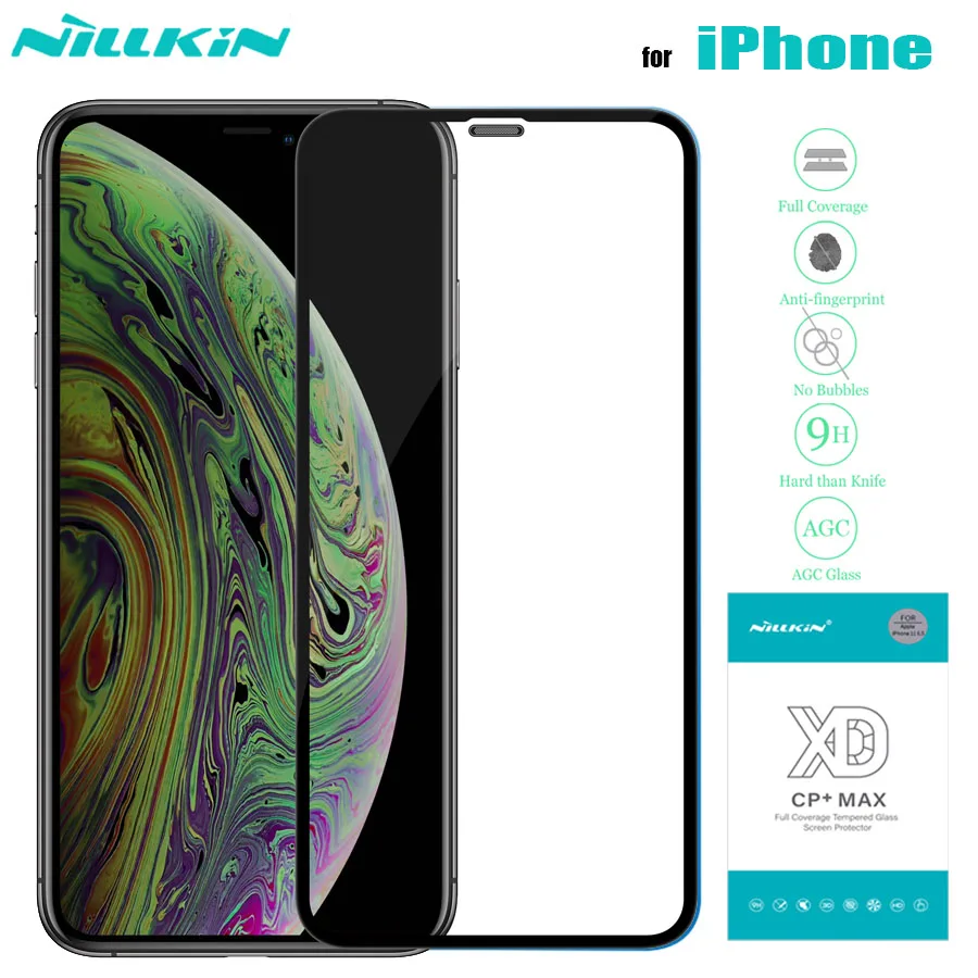 Для iPhone 11 Xr 8 7 SE2 закаленное стекло Nillkin XD полное покрытие 3D Защитное для Pro Max X Xs Plus
