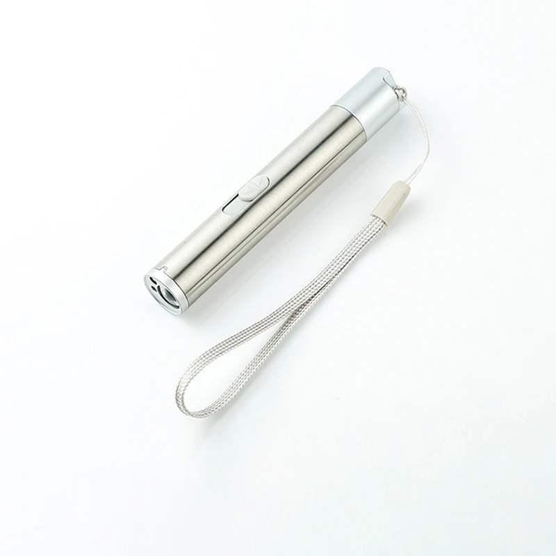 Портативная красная мини лазерная указка 3 в 1 фонарик USB Перезаряжаемый для кошек