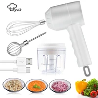 electric hand mixer 2 in 1 mini food chopper whisk egg beater 3 speed control kitchen blender usb wireless garlic food masher