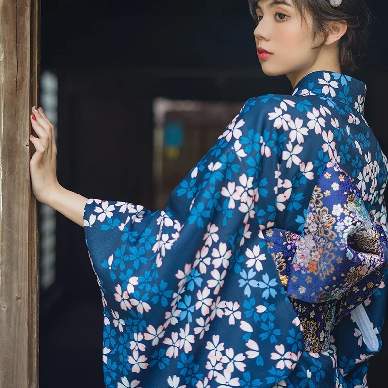 

Traditional Japanese Kimonos Costume Geisha Cosplay Japanese Kimono Yukata Women Clothes Crane Female Obi Kimono Cosplay FF2203