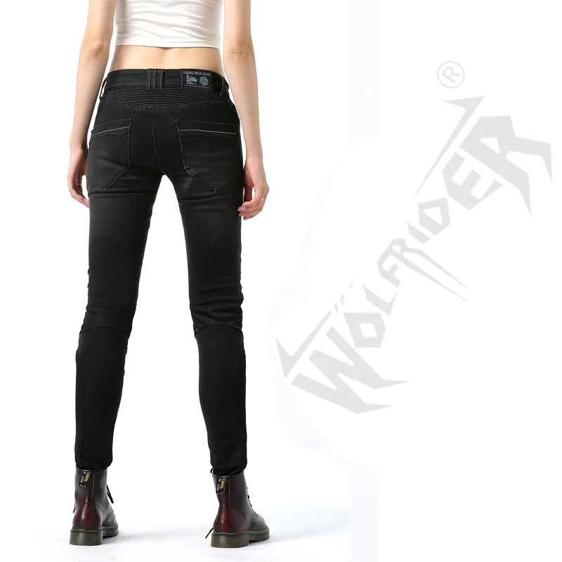 Брюки женские мотоциклетные дышащие защитные джинсы до колена для езды на