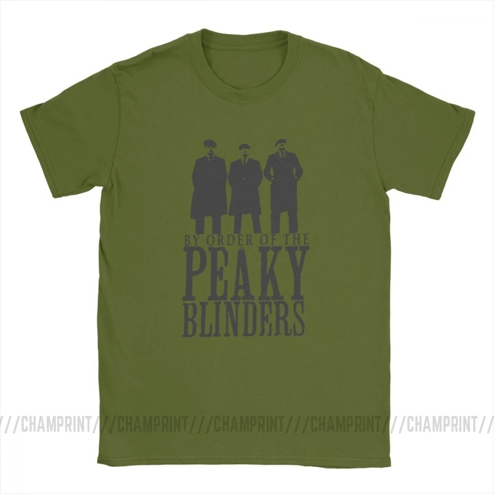 Peaky Blinders, Мужская футболка, Arthur Thomas, TOMMEE, Shelby, летние топы, короткий рукав, Повседневная футболка с круглым вырезом, хлопок, футболки размера плюс - Цвет: Армейский зеленый