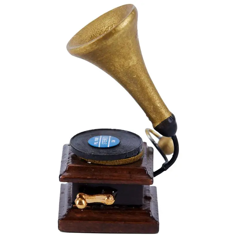 1/12 миниатюрный фонограф проигрыватель рукоделия Модель Кукольный домик