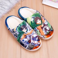 slippers cartoon cute anime attack on titan warm winter shoes boots home indoor bedroom for men women boys girls
