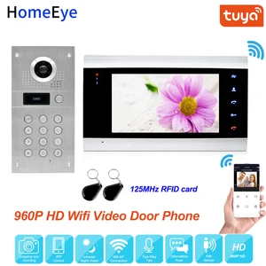 tuya smart app remote control wifi ip video door phone video intercom access control system motion detection code keypad id card free global shipping