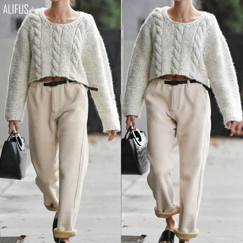 

Fall 2020 women's new loose short knit top round neck pullover sweater