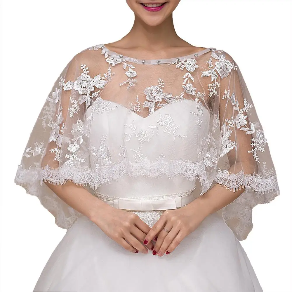 Новое поступление кружевные Свадебные шали-болеро Свадебный жакет высокого