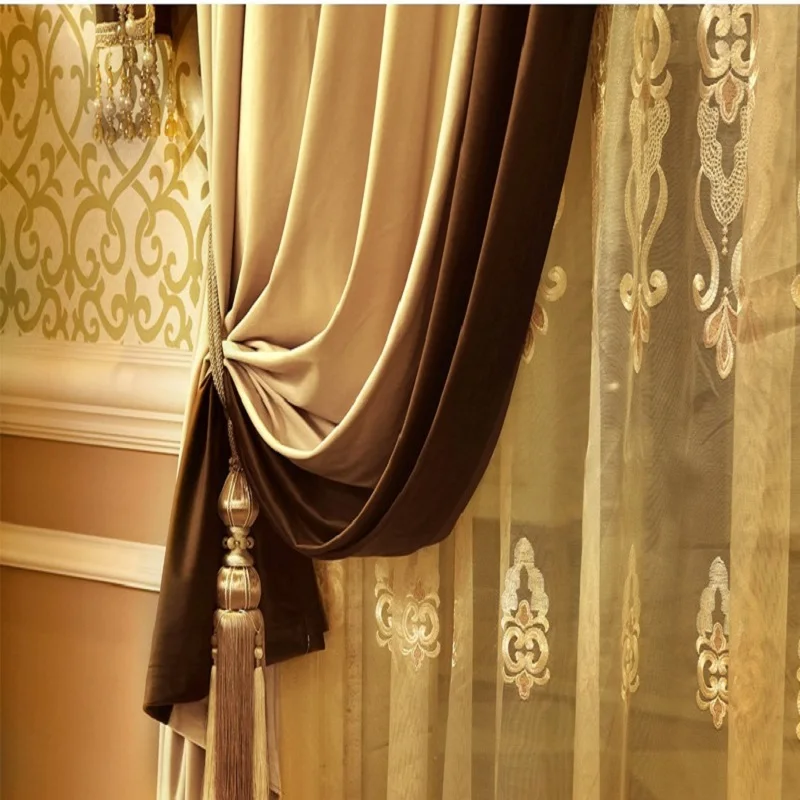 Роскошные плотные затеняющие однотонные бархатные шторы в европейском стиле на