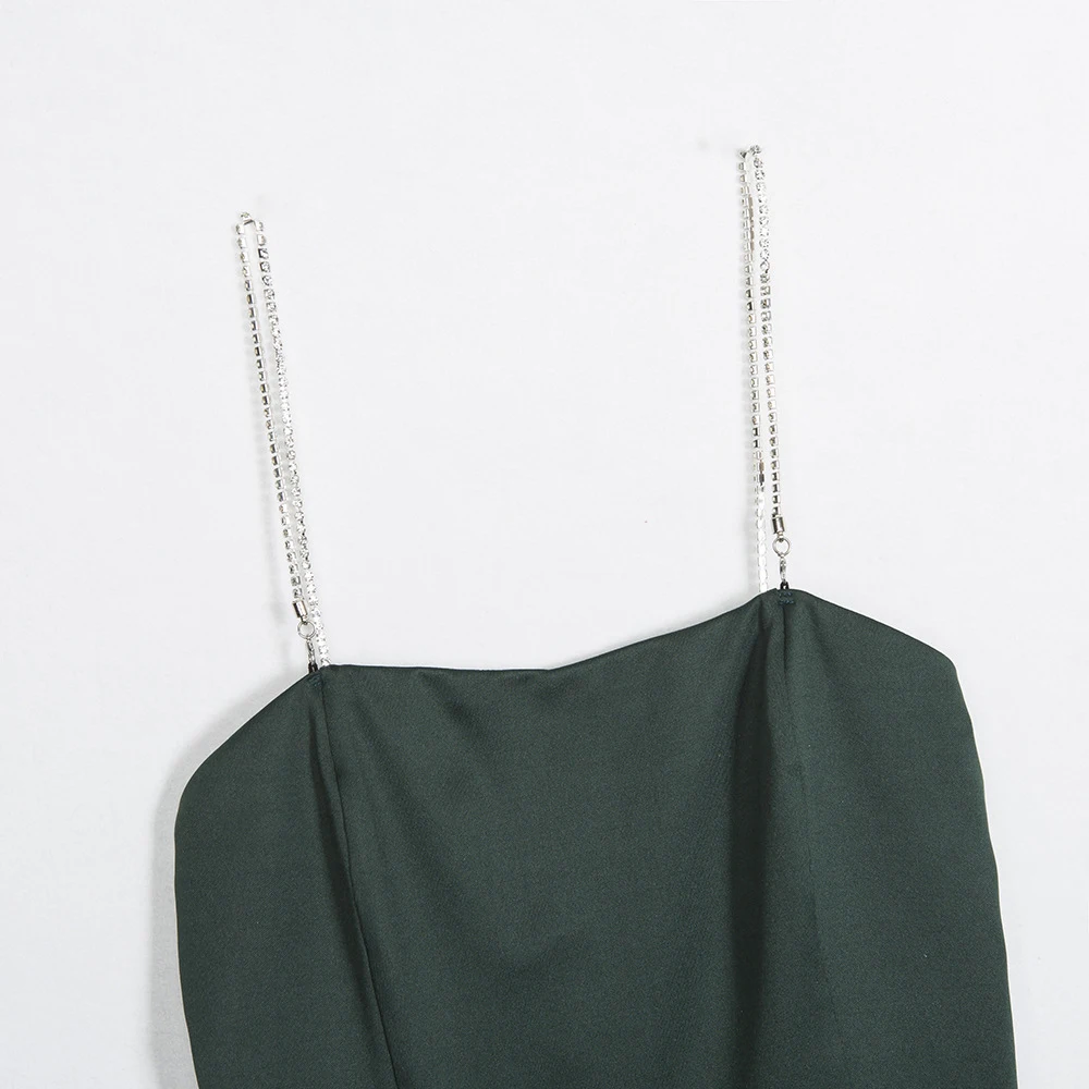 

SALE Night Dress Sexy Club Party Dresses Young Lady Sheath Hot Short Vestidos Summer Dark Green Skinny Split Women Mini Robe