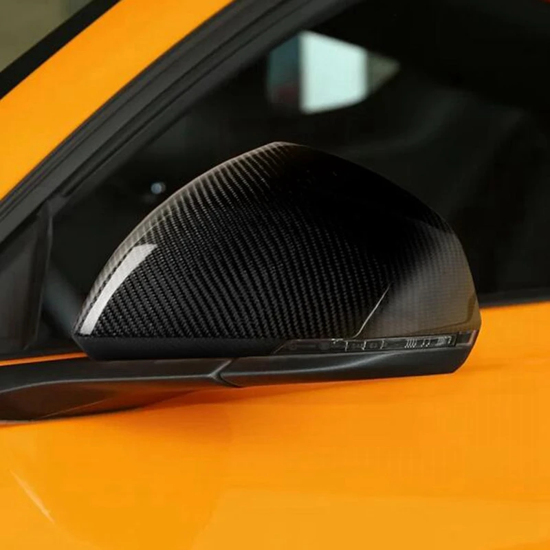 

for Ford Mustang 2015-2019 Car Carbon Fiber Mustang Rearview Mirror European Version with Light Sticker 2Pcs
