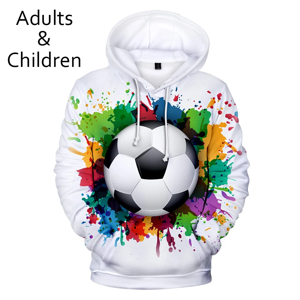 

Popular 3D Football Soccer Hoodies Men Women Sweatshirts Fashion Kids Suitable Kpop Boys Girls Long Sleeve Casual Outwear