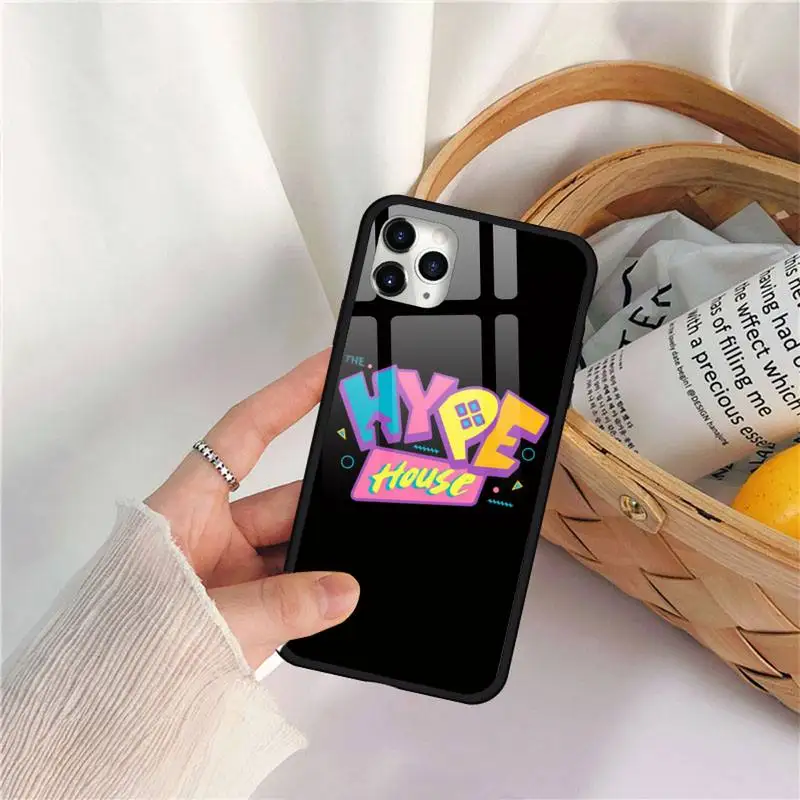 

Hype House fashion Phone Case Tempered glass For iphone 11 12 PRO MAX X XS XR 5C 6 6S 7 8 plus