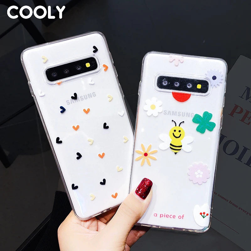 COOLY прозрачный мультяшный чехол для samsung Galaxy Note 10 Plus S10 S10e задняя крышка на A7 2018 A6 J4 +