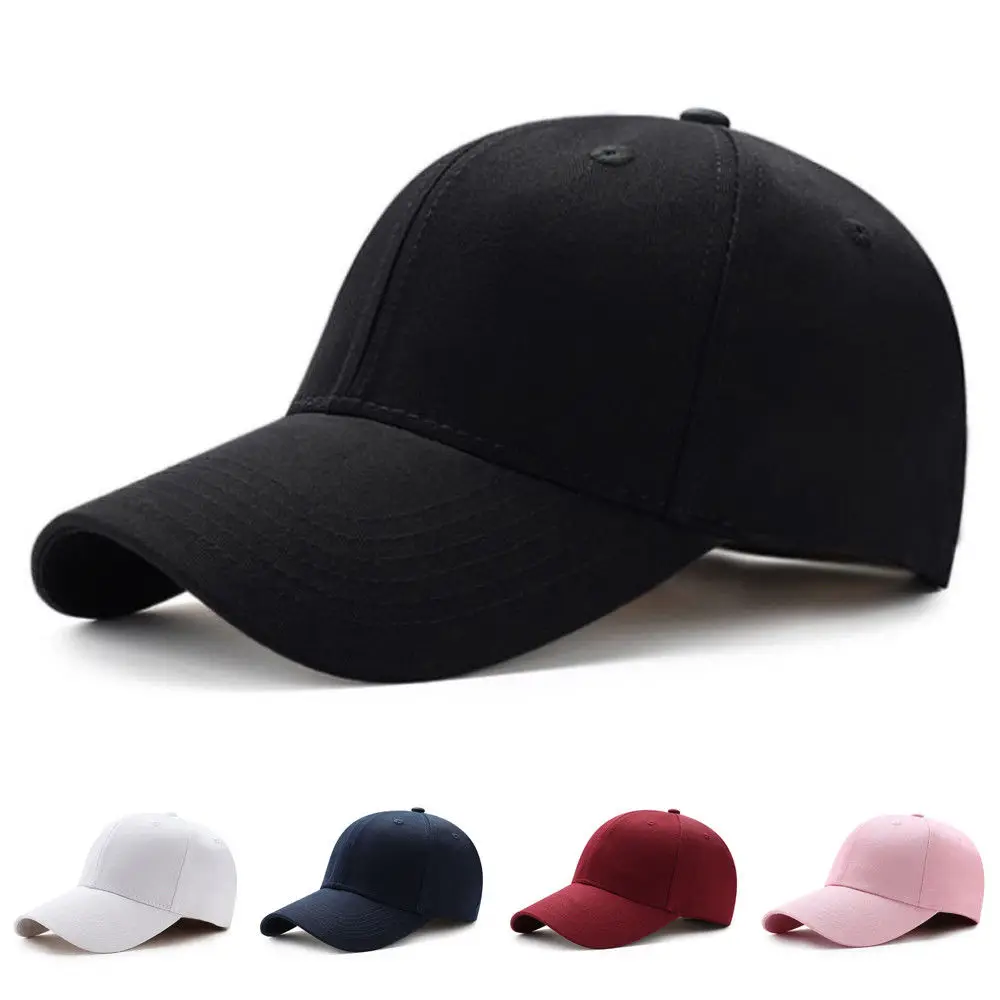 

Men Women Plain Curved Sun Visor Baseball Cap Hat Solid Color Fashion Adjustable Caps