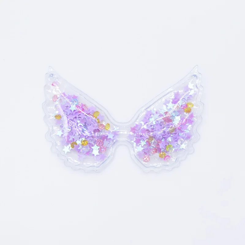 Purple Star 50 шт. 72*48 мм прозрачные пластиковые аппликации блёстками нашивки Крылья ангела для DIY головные уборы заколки для волос в виде бантика Декор H09 - Цвет: Purple Star