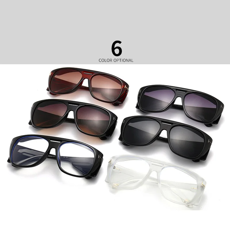 

Retro Oversized Flat Top Sunglasses Women Men Square Letter T Sun Glasses Female Oversize Shades Glasses for Women Oculos UV400