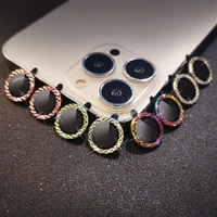 glitter diamond lens ring camera film for iphone 13 pro max 13 pro 13 mini lens screen protector tempered glass metal ring cover