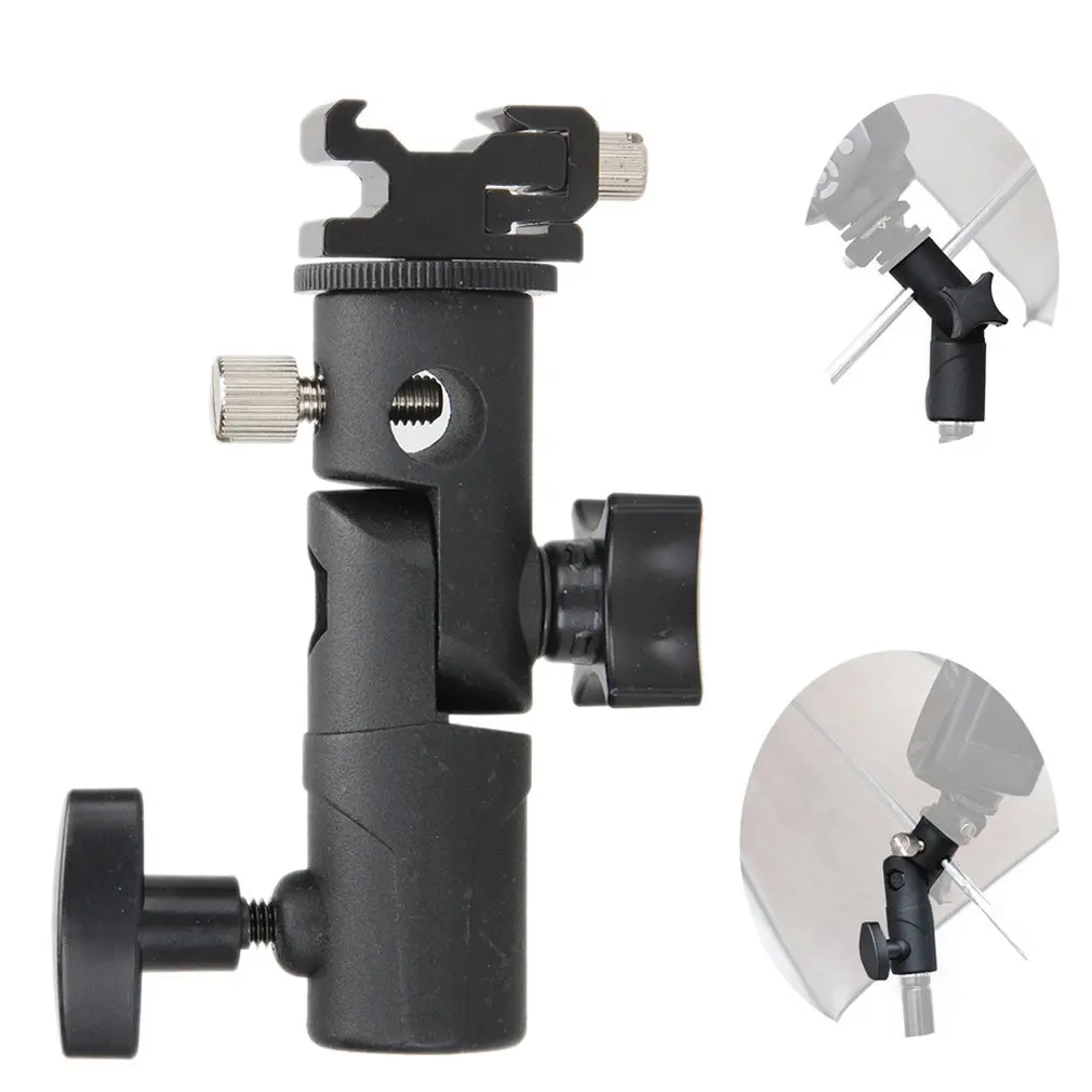 

E Shape Universal Metal Flash Bracket Stand Hot Shoe Speedlite Umbrella Holder Umbrella Mount Adapter for Photo Studio ACEHE