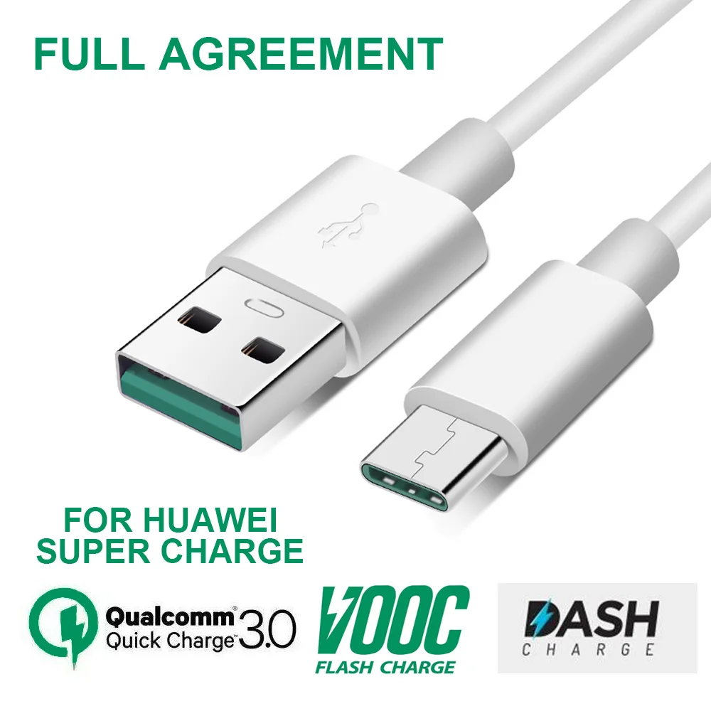 Кабель USB Type C 5A для Huawei P30 Mate 30 Lite Xiaomi Redmi Note 8 Pro 7 Mi 9 10 9T Samsung S9 S10 быстрая зарядка
