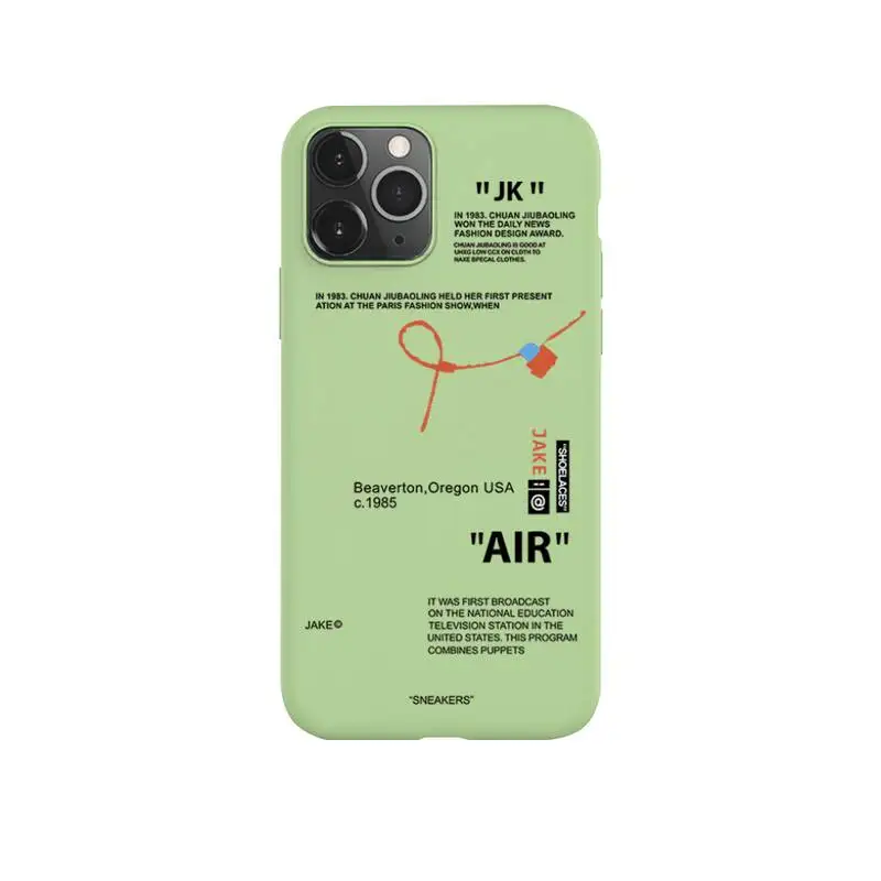 

Hot Off Street sport Trend Brand Phone Case for iPhone 11 Pro Max X XR XS 8 7 6s Plus Candy green Silicone Cases