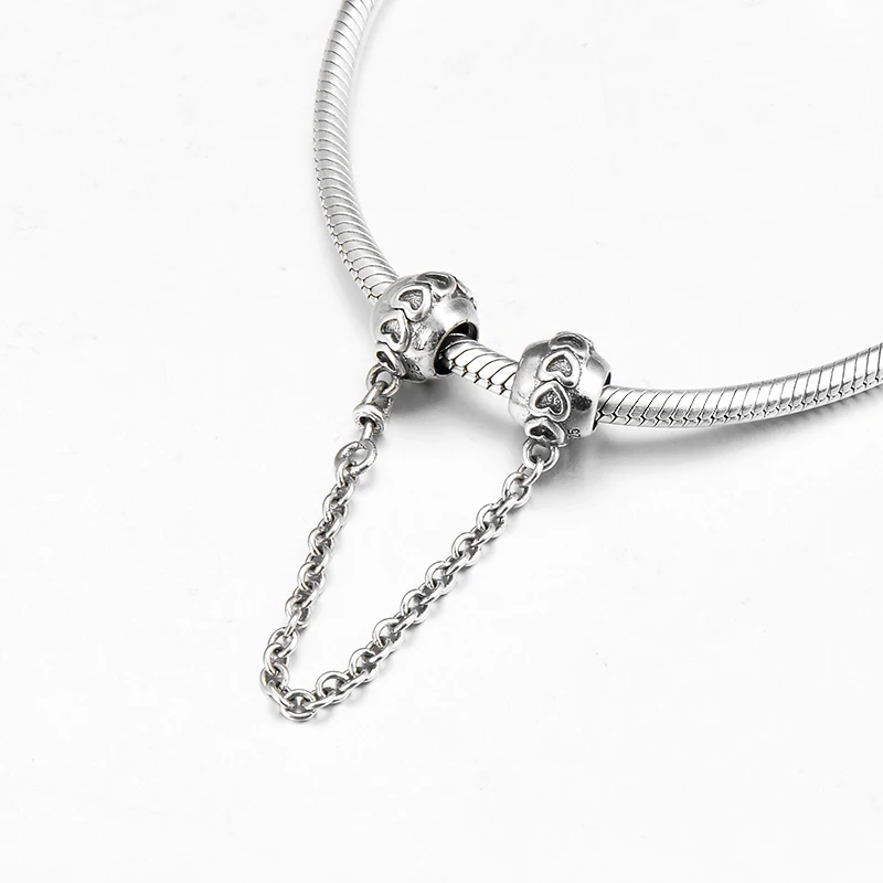 Бусины цепочки из серебра 925 пробы в форме сердца|Ювелирные шармы| |